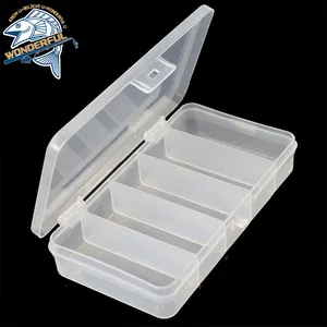 Petite boîte de rangement transparente multifonction en plastique PP, 5 compartiments, accessoires de pêche, boîte à leurres