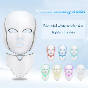 Private Label Professional 7 Colors Light Therapy Skin Care LED Silicon Beauty Facial Mask With Controller