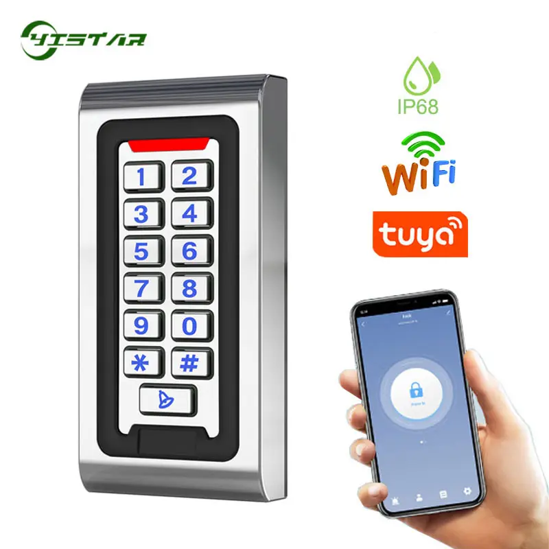 新しい防水WiFiTuyaアプリスマートドアロックRFIDカードアクセスコントローラーS601メタルキーパッドスタンドアロンアクセス制御システム