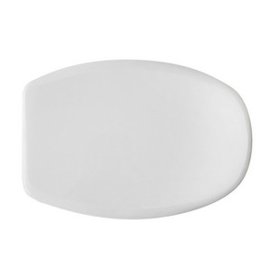 Sedile WC Allungato 56,5 cm di Lunghezza 39,5 cm di Larghezza in Plastica Bianca Minimalista per Bagno - Product Image 1