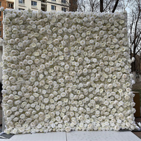 Décoration Murale 3D en Fleurs de Soie : Rose Blanche et Hortensia, Toile de Fond Florale pour Mariages et Fêtes, Décoration Intérieure, Comprend des Tiges