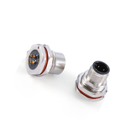 M8 4PIN Sensor Conector Proveedor IP67 Cable impermeable Circular Metal Brida Hembra Enchufe Macho Rosca para montaje en panel PCB