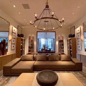 Set di Divani in Pelle RH CORTONA, Vera Pelle Marrone, Divano Letto Modulare Convertibile Contemporaneo, Arredamento Moderno di Lusso per <span class=keywords><strong>Soggiorno</strong></span> - Product Image 2