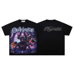 Camiseta Casual de Algodón de 260g con Lavado Ácido para Hombre, Estilo Vintage de Verano, Personalizable con Estampado de Diamantes, Camiseta de Manga Corta de Alta Calidad para Streetwear - Product Image 1