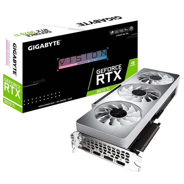 Used GIGABYTE GeForce RTX 3070 Ti VISION OC 8G Graphics Card Support GDDR6X Memory with 256 Bit 3070 Ti VISION OC 8G GPU