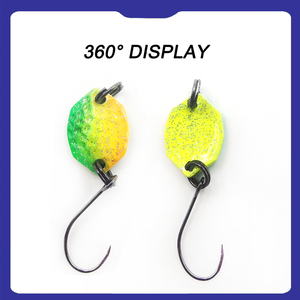 1.3g galleggianti di <span class=keywords><strong>trota</strong></span> di rame esca a cucchiaio Micro 15mm di metallo con gancio esca di potenza in stile filatore d'acqua dolce paillettes esca <span class=keywords><strong>per</strong></span> trote - Product Image 2