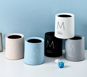 Mini Trash Can Plastic Small Garbage Can Little Tiny Waste Basket Compact Covered Minimalist Trash Bin with designs