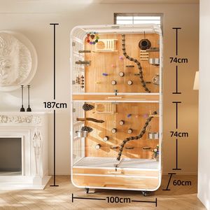 <span class=keywords><strong>Aviario</strong></span> de lujo para exteriores, mansión de pájaros de madera con techo de metal, patrón impreso elegante para sala de estar - Product Image 3