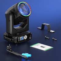 200W Beam Moving Head Light LED Bühnenlicht 18-Prisma Regenbogeneffekte Movinghead-Leuchten mit LED-Ring für DJ Disco Party Hochzeit