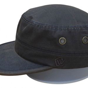 Casquettes dôme en toile cirée enduite de PU personnalisées, style rétro vintage, casquette plate de type cadet, robustes, sportives, pour le plein air, en sergé ciré, ethniques, polyvalentes - Product Image 2