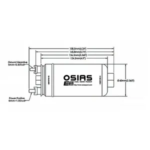 OSIAS Bomba de Combustible Electrónica Externa Universal de 12V/13.5V, Alto Flujo de 300LPH, Modelo <span class=keywords><strong>0580254044</strong></span>, Gran Venta - Product Image 3