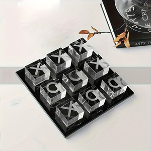 Scacchiera Moderna <span class=keywords><strong>in</strong></span> Cristallo K9 con Base <span class=keywords><strong>in</strong></span> Cristallo Nero - Product Image 4