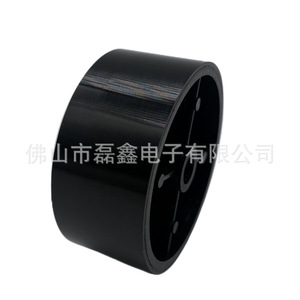 Bouton de potentiomètre en alliage d'aluminium Leixin 40x19mm noir uni, trou intérieur de 6mm, réglage par le haut - Product Image 2