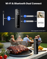 Thermomètre numérique pour viande sans fil intelligent à portée illimitée WiFi Bluetooth, alimenté par USB, avec écran LCD, en plastique, étanche, 0,5°C