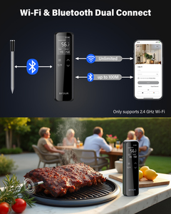 Thermomètre numérique intelligent sans fil <span class=keywords><strong>WiFi</strong></span> à portée illimitée, alimenté par USB, avec écran LCD, en plastique, étanche, pour la cuisson en cuisine - Product Image 2