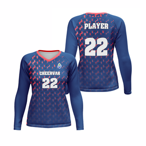 Moda da donna Slim Fit scollo a V da pallavolo indossa maglia da pallavolo a manica lunga per la competizione - Product Image 6