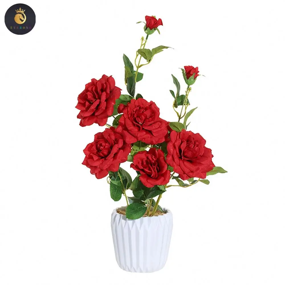 E493 Flores artificiais bonsai rosa arranjos de flores para mesa casamento escritório em casa