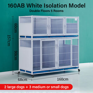 กรงสุนัขสำหรับผู้ป่วยในโรงพยาบาลสัตว์เลี้ยงกรงสุนัขสีดำและสีขาวรวมกันหลายชั้นเคลือบสังกะสีอบขนาดฟรี - Product Image 3