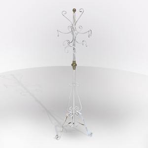 Appendiabiti in Ferro Battuto Bianco Anticato - Product Image 1