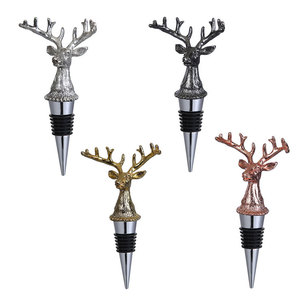 Venditore caldo divertente tappo per bottiglia di vino rosso Set di accessori tappo per vino in Silicone Logo personalizzato tappo per vino animale cervo per Par - Product Image 1