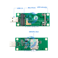 HAISEN Mini modul 4G PCI-E ke USB Adpater dengan Slot SIM untuk EC20 EC25 EC21 SIM7600 EG25 EP06