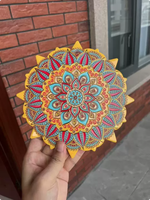 Sous-verre en céramique personnalisé haut de gamme de 20 cm, grand sous-verre Mandala