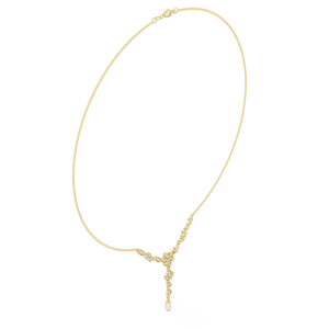Nuevo Diseño de Collar Lariat en Forma de Y con Diamantes Marquise y Flor, con Colgante de Gema en Forma de Pera, para Aniversario y Bodas - Product Image 2