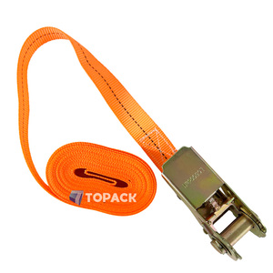 사용자 정의 길이 컬러 로고 OEM 1 인치 25mm 래칫 타이 다운 스트랩 화물 보안 공장 용 헤비 듀티 폴리에스터 웨빙 벨트 - Product Image 5