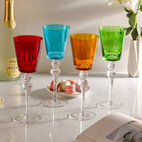 Verre à vin moderne de luxe à long pied en cristal de verre perlé Aodeyu, durable, 101-200 ml, verre à vin à bulles coloré en forme de flèche pour fête