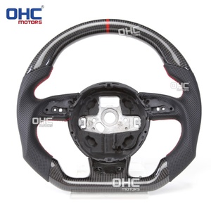 Volant en fibre de carbone véritable à fond plat, en stock aux États-Unis, pour Audi A3 A4 A5 Rs3 Rs4 Rs5 Rs6 <span class=keywords><strong>Rs7</strong></span> S3 S4 S5 Sq5 2012-2016 - Product Image 2