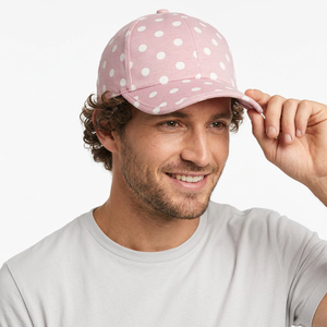 Gorra de 7 Paneles con Puntos Rosas, Ajustable, Estilo Casual para Hombre, para las Cuatro Estaciones, 100% Algodón - Product Image 1