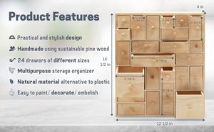 Art Organizer &amp; Storage Solution 24 Drawer Crafts &amp; Desktop Organization| <strong>Apothecary</strong> <strong>Cabinet</strong> Chest Library Card Catalog <strong>Cabinet</strong> - Product Image 4
