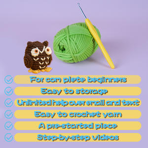 <span class=keywords><strong>Kit</strong></span> de crochet fait main pour débutants bricolage tricot animal plante légume bricolage paquet de matériel - Product Image 4
