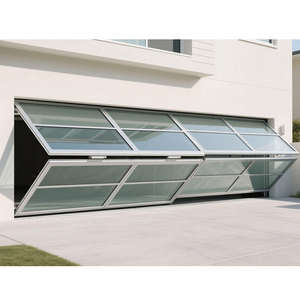 Rouleau <span class=keywords><strong>de</strong></span> section verticale inclinée <span class=keywords><strong>de</strong></span> <span class=keywords><strong>porte</strong></span> <span class=keywords><strong>de</strong></span> <span class=keywords><strong>garage</strong></span> en aluminium pliable double <span class=keywords><strong>de</strong></span> conception moderne pour montage plat coupe-vent pour villas - Product Image 4