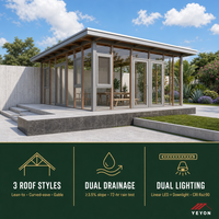 Yeyon OEM Serre en verre moderne et minimaliste pour la décoration de jardin panoramique, véranda extérieure résidentielle, maison en verre