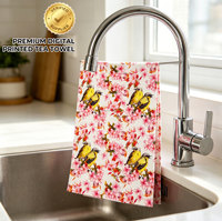 Handuk Dapur Cuci Piring Desain Retro Grosir, Kain Pembersih Katun Cuci Muka, Serbet Dapur & Lap Piring