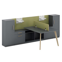 Poste de travail de bureau individuel moderne en bois avec cloison de séparation pour employé, ensemble de mobilier de direction de luxe