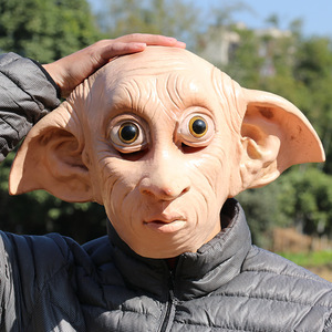 Masque en latex drôle de <span class=keywords><strong>Dobby</strong></span> l'<span class=keywords><strong>elfe</strong></span> aux grandes oreilles et au long nez, pour cosplay de personnage de film, accessoire de costume de fête d'Halloween - Product Image 2