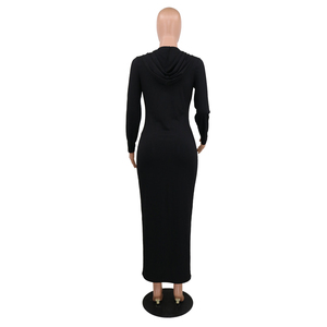 De manga larga de color sólido Mujer Vestidos 2020 casa <span class=keywords><strong>vestido</strong></span> de mujer maxi vestidos de las mujeres - Product Image 6