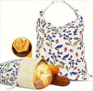 Bolsa de Almacenamiento de Pan Ecológica, Lavable, Mantiene el Pan Fresco, de Algodón y Cera de Abeja - Product Image 1