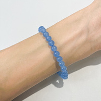 Bracelet en cristal de calcédoine bleue naturelle de haute qualité Feng Shui Crysta