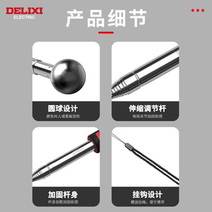 Marteau sonore creux en acier inoxydable Delixi Electric, tête ronde de 406 mm, pour l'inspection des carreaux muraux - Product Image 3