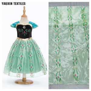 Tela de Organza Transparente con Purpurina Verde YX2241, Tela Personalizada para Vestidos de Princesa Anna, Ropa para Niñas, Faldas - Product Image 4