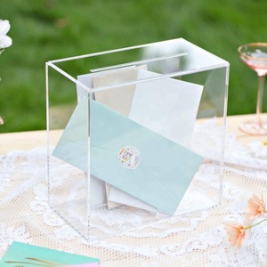 Scatola in Acrilico Trasparente Spessa Fai-da-Te per Matrimoni, Grande Senza Stampa per Decorazioni, Salvadanaio, Urna Elettorale, Festa di Laurea - Product Image 2