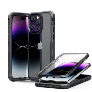 Full Body Shockproof Magnetic Adsorption Tempered 360 Privacy Glass Double Sided Phone Case Cover For Iphone 11 12 13 14 Pro Max