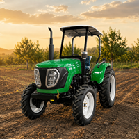 Tracteur agricole chinois 50hp 60hp 70hp 80hp 90hp 100hp, moteur diesel 4 cylindres, 4 roues, avec cabine