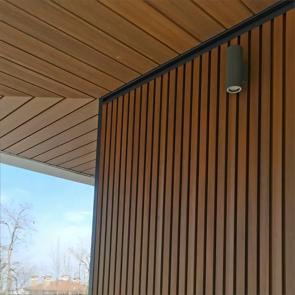 Papan Bangunan Kayu Luar Ruangan Panel Dinding Komposit Plastik Kayu