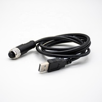 M12 USB-zu-Kabel Stecker-Buchse Wasserdichter Anschluss Kamera-Pin Micro MINI IP67 Kabel RS485 RS232 2 5 8 4-Pin 5P 12-Pin 17-Pin A-Code