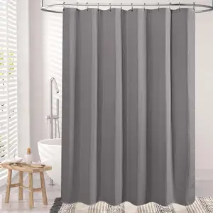 浴帘衬里浅灰色斯堪的纳维亚风格，浴室用轻质聚酯纤维浴帘