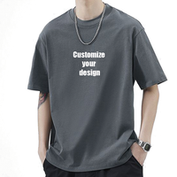 Hochwertiges Herren-T-Shirt aus Baumwolle, individuell bedrucktes, übergroßes, schweres, gestricktes, leeres T-Shirt
